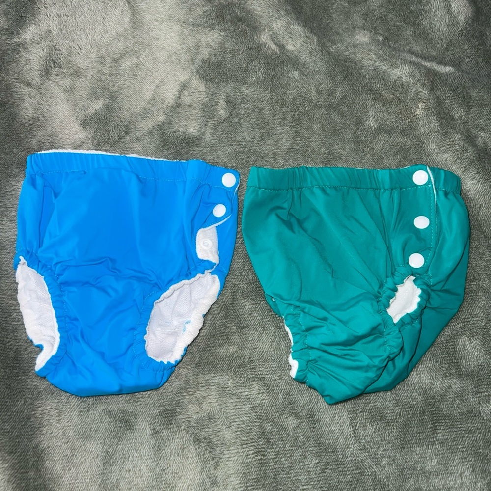 Kids Reusable Swim Diapers - Blue and Green